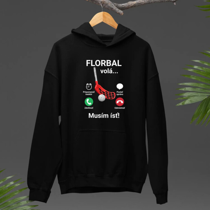 Florbal volá, musím ísť  - pánska mikina s potlačou
