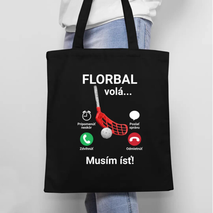 Florbal volá, musím ísť - taška s potlačou