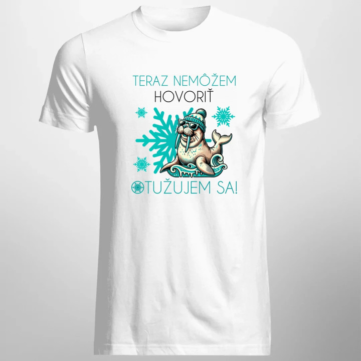 Teraz nemôžem hovoriť - otužujem sa! - pánske tričko s potlačou