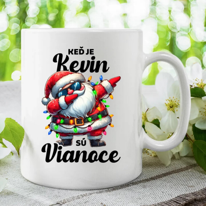 Keď je Kevin, sú Vianoce - keramický hrnček s potlačou