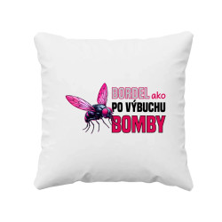 Bordel, ako po výbuchu bomby - vankúš s potlačou