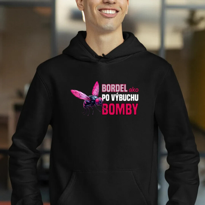 Bordel, ako po výbuchu bomby  - pánska mikina s potlačou