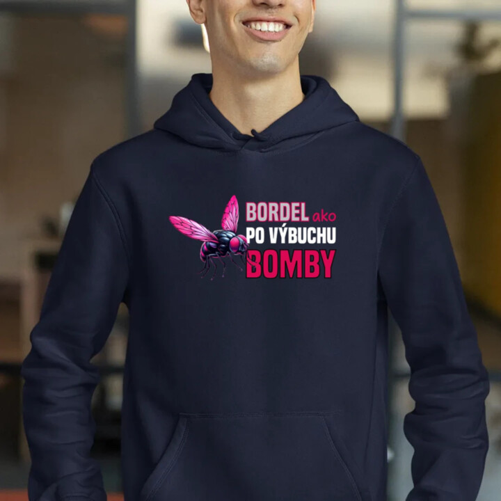 Bordel, ako po výbuchu bomby  - pánska mikina s potlačou