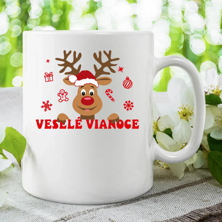 Veselé Vianoce - sob - keramický hrnček s potlačou