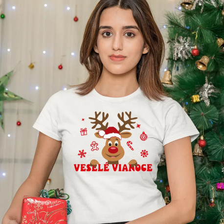 Veselé Vianoce - sob - dámske tričko s potlačou