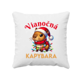 Vianočná kapybara  - vankúš s potlačou