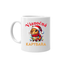 Vianočná kapybara  - keramický hrnček s potlačou