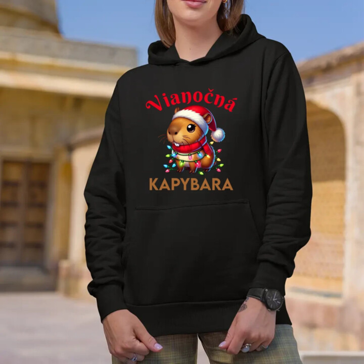 Vianočná kapybara   - dámska mikina s potlačou