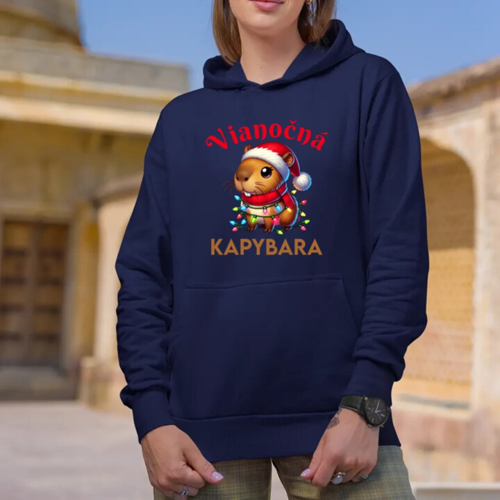 Vianočná kapybara   - dámska mikina s potlačou