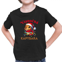 Vianočná kapybara  - detské tričko s potlačou