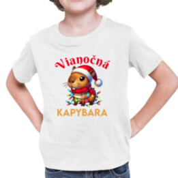Vianočná kapybara  - detské tričko s potlačou