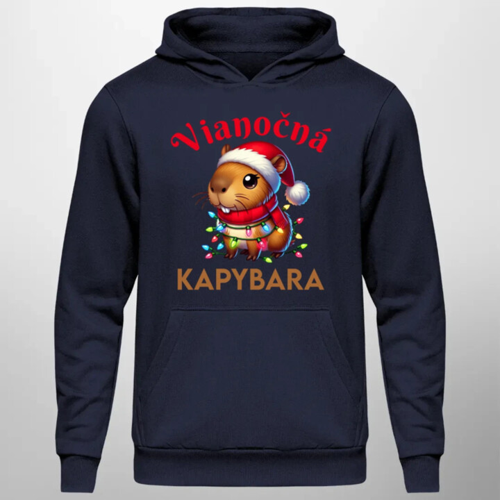 Vianočná kapybara   - pánska mikina s potlačou