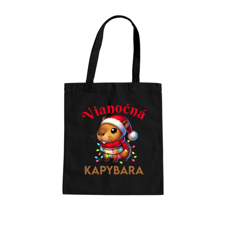 Vianočná kapybara  - taška s potlačou