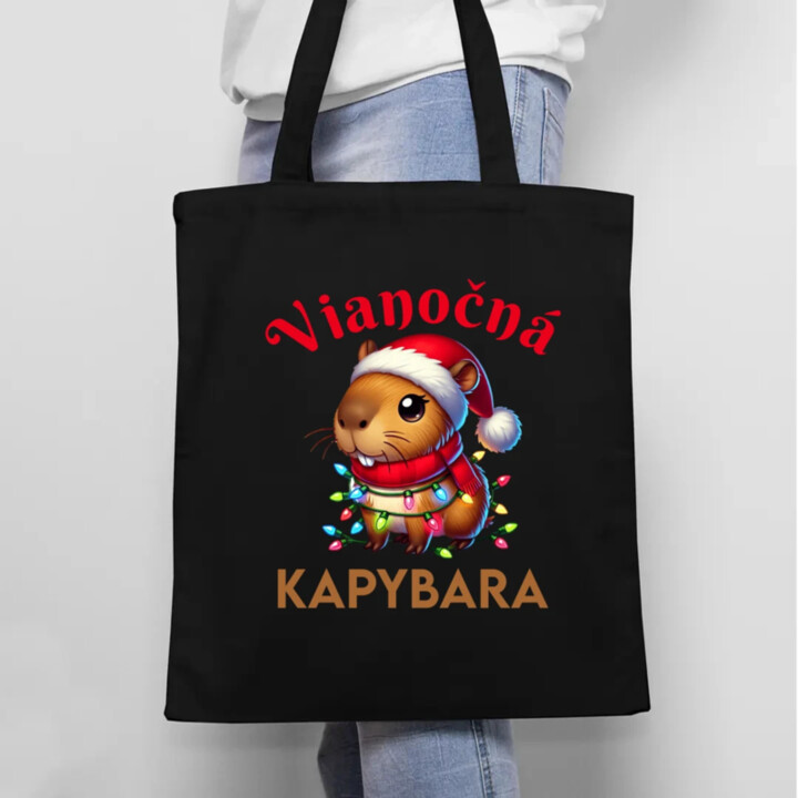 Vianočná kapybara  - taška s potlačou