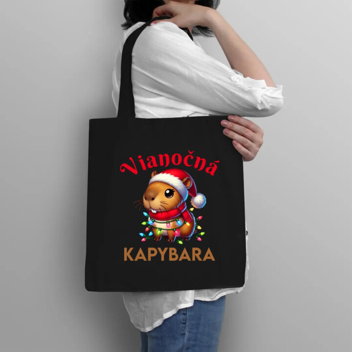 Vianočná kapybara  - taška s potlačou