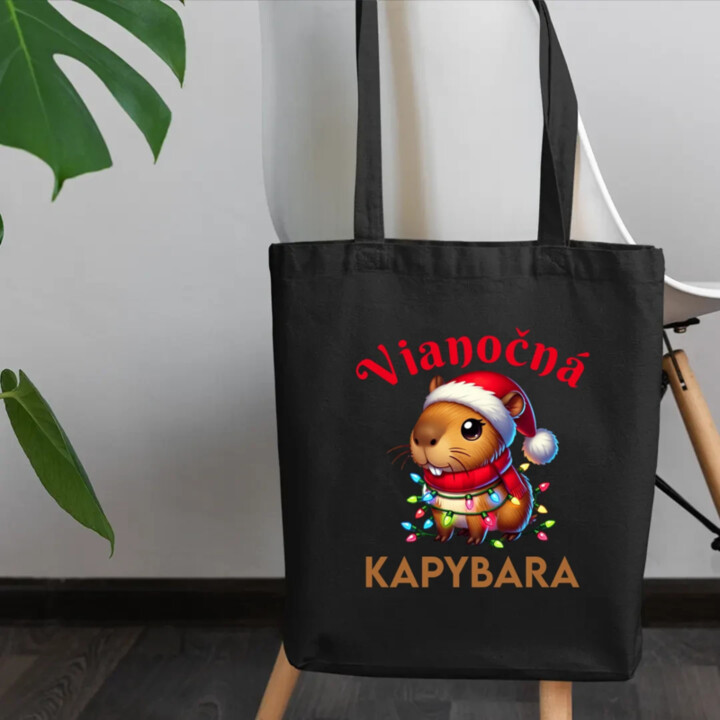 Vianočná kapybara  - taška s potlačou