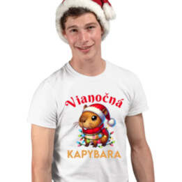 Vianočná kapybara  - pánske tričko s potlačou