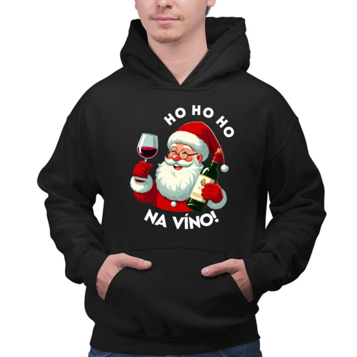 Ho ho ho na víno!  - pánska mikina s potlačou
