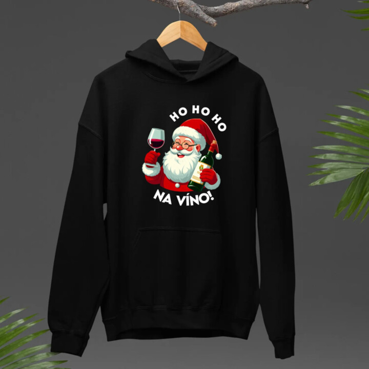 Ho ho ho na víno!  - pánska mikina s potlačou