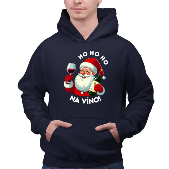 Ho ho ho na víno!  - pánska mikina s potlačou