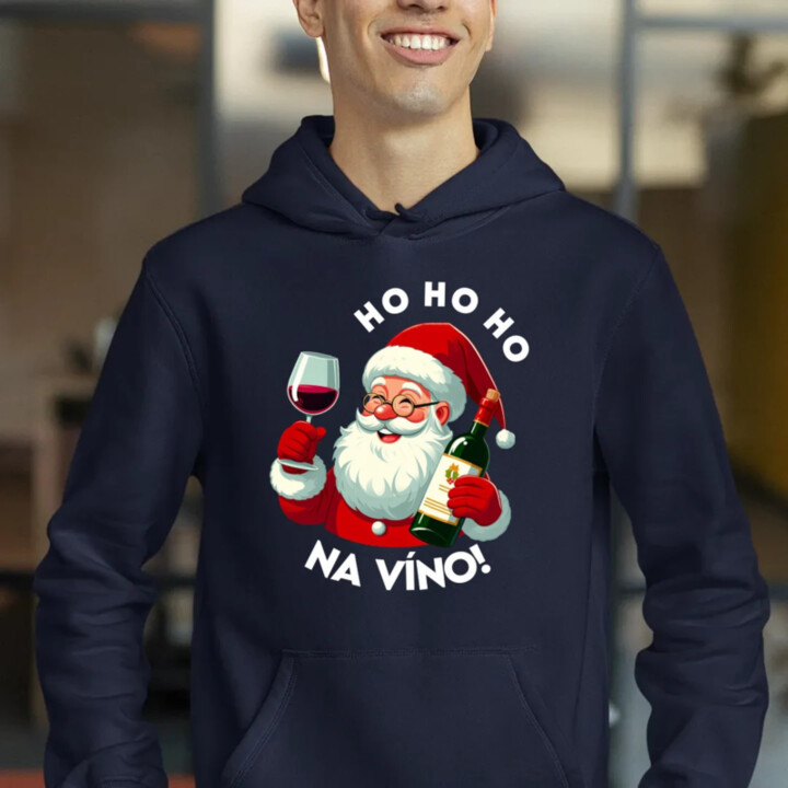 Ho ho ho na víno!  - pánska mikina s potlačou