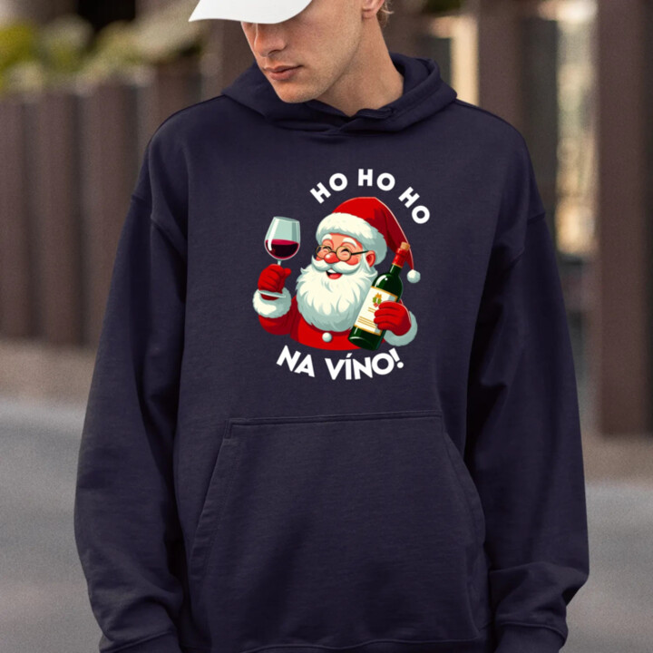 Ho ho ho na víno!  - pánska mikina s potlačou