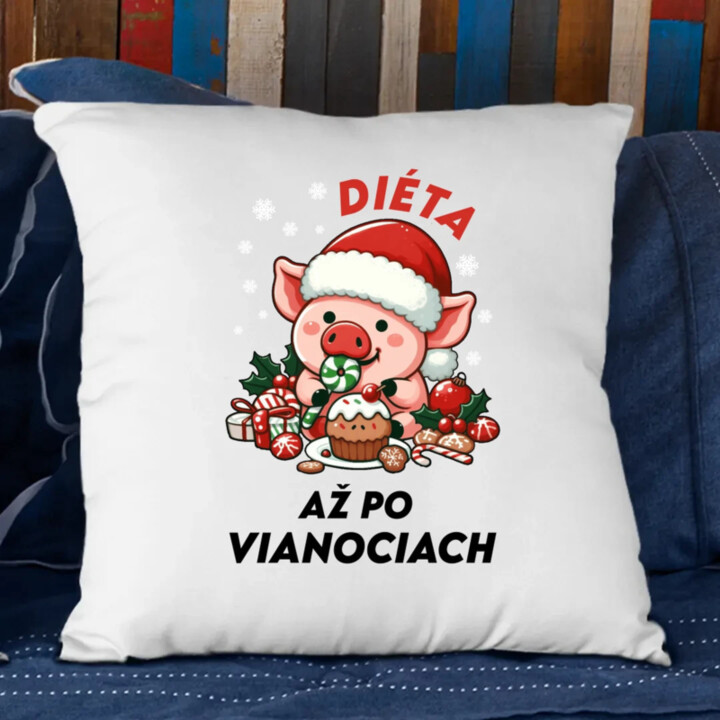 Diéta až po Vianociach - vankúš s potlačou