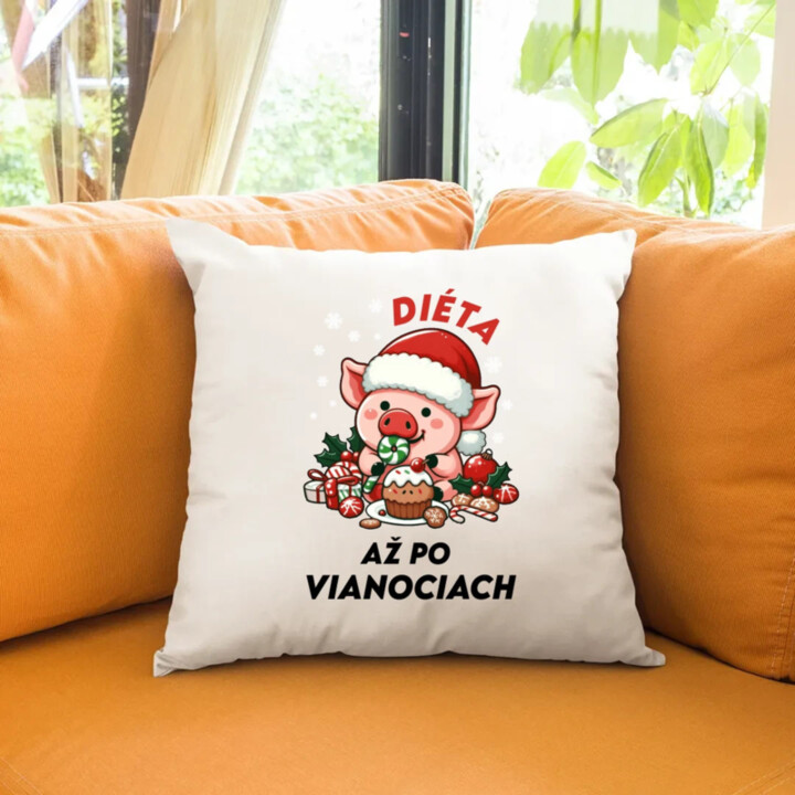 Diéta až po Vianociach - vankúš s potlačou