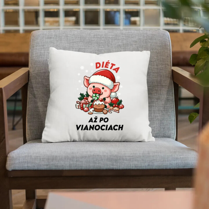 Diéta až po Vianociach - vankúš s potlačou