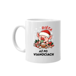 Diéta až po Vianociach - keramický hrnček s potlačou