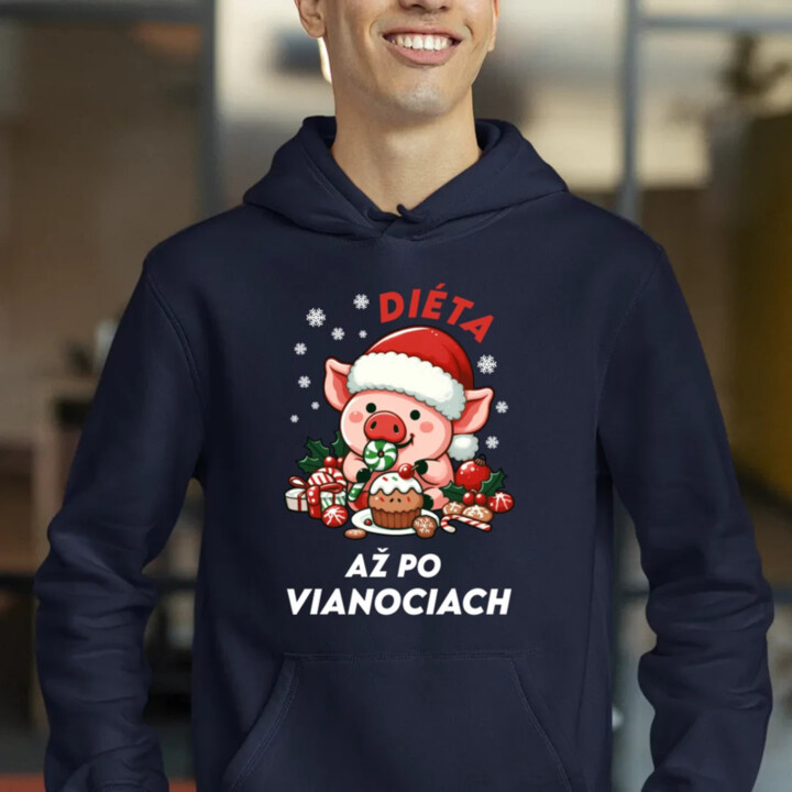 Diéta až po Vianociach  - pánska mikina s potlačou