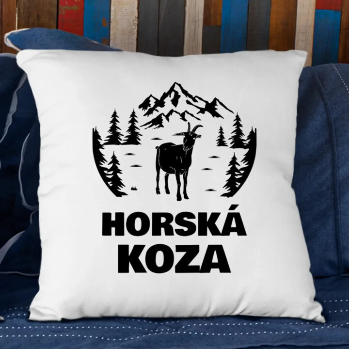 Horská koza - vankúš s potlačou