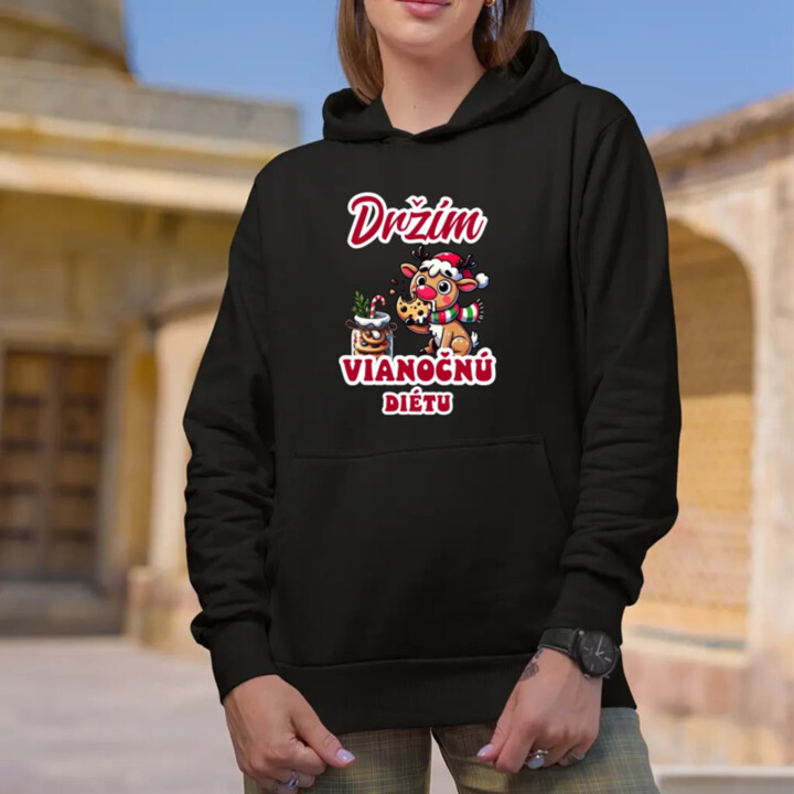 Držím vianočnú diétu  - dámska mikina s potlačou