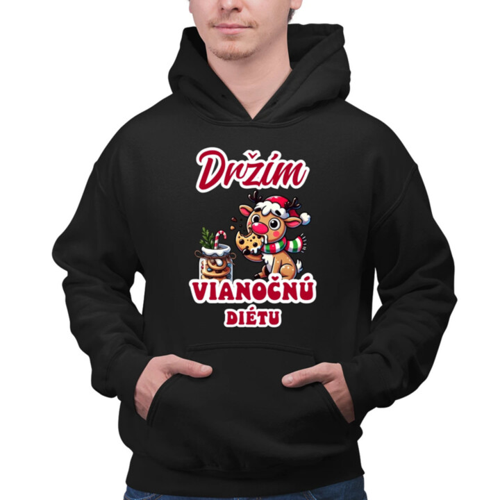 Držím vianočnú diétu  - pánska mikina s potlačou