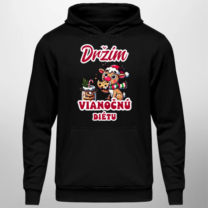 Držím vianočnú diétu  - pánska mikina s potlačou