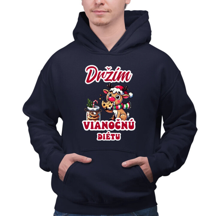 Držím vianočnú diétu  - pánska mikina s potlačou