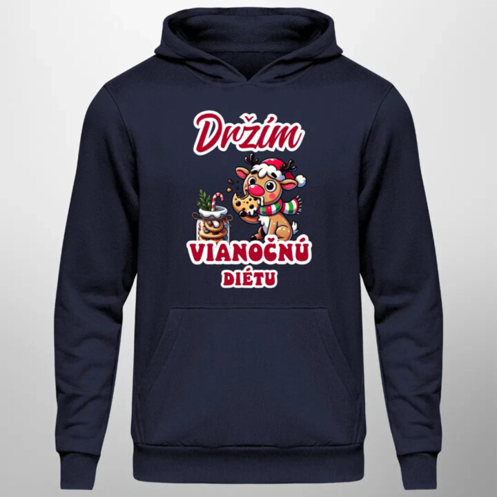 Držím vianočnú diétu  - pánska mikina s potlačou