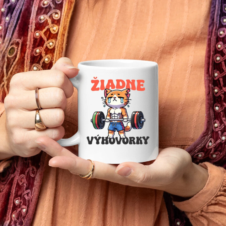 Žiadne výhovorky - keramický hrnček s potlačou