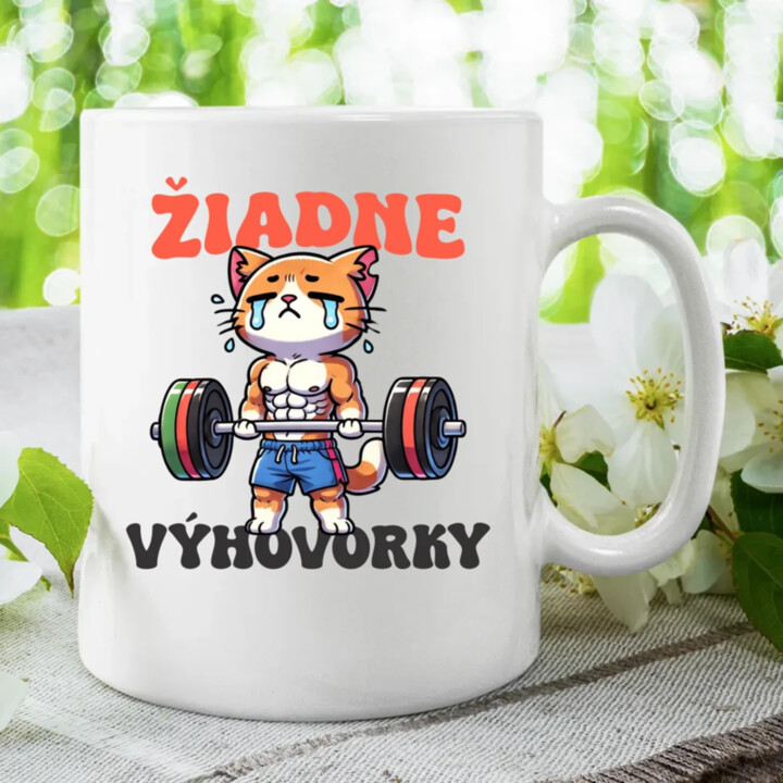 Žiadne výhovorky - keramický hrnček s potlačou