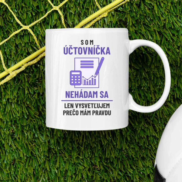 Som účtovníčka - nehádam sa - keramický hrnček s potlačou
