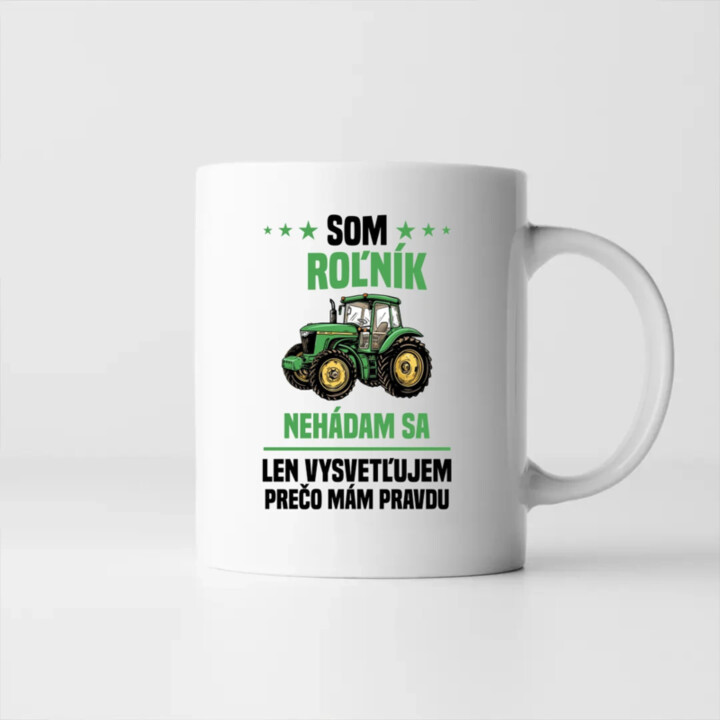 Som roľník - nehádam sa - keramický hrnček s potlačou