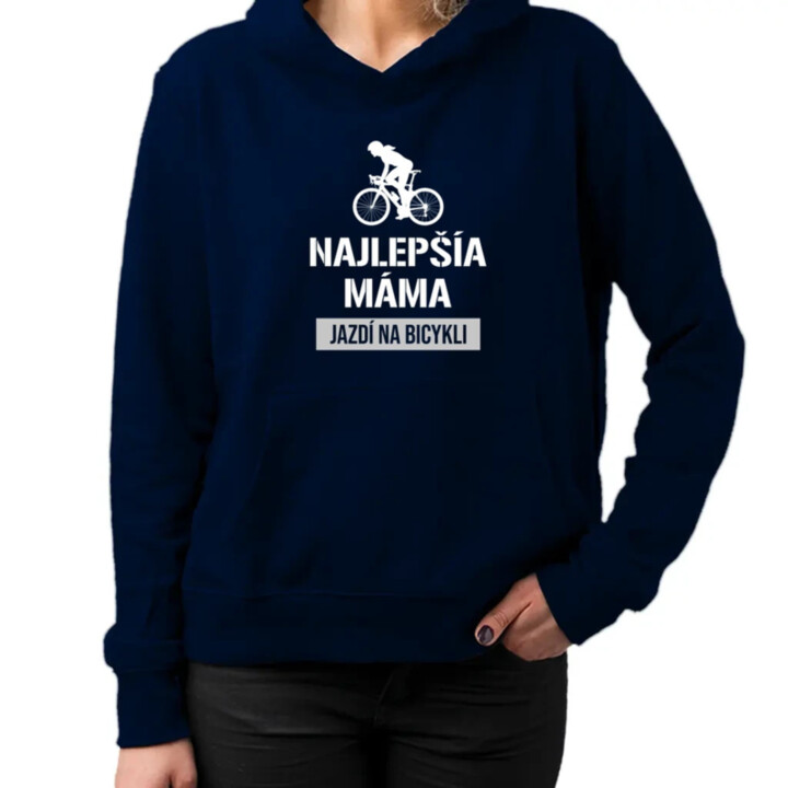 Najlepšía máma jazdí na bicykli  - dámska mikina s potlačou