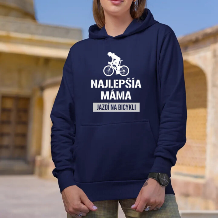 Najlepšía máma jazdí na bicykli  - dámska mikina s potlačou