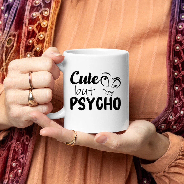 Cute but psycho - keramický hrnček s potlačou