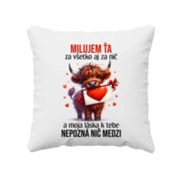 Milujem ťa za všetko aj za nič - vankúš s potlačou