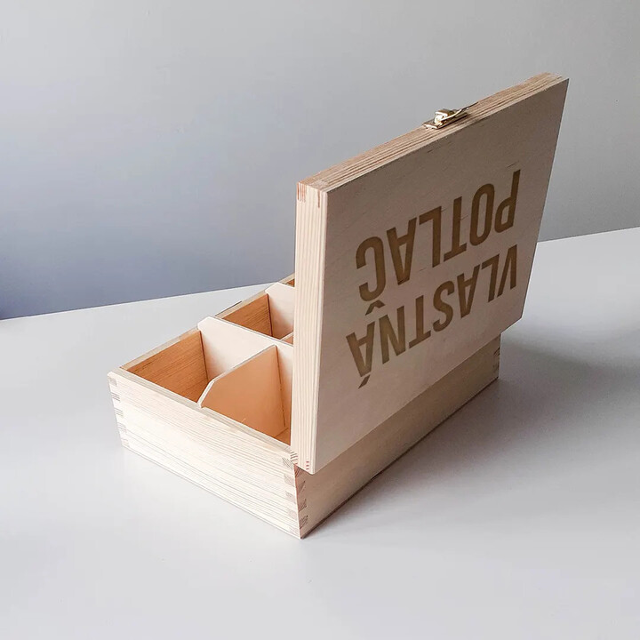 Drevený box na čaj  s vlastnou potlačou