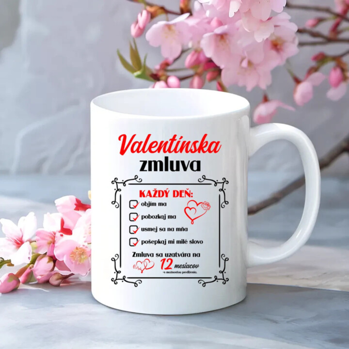 Valentínska zmluva - keramický hrnček s potlačou