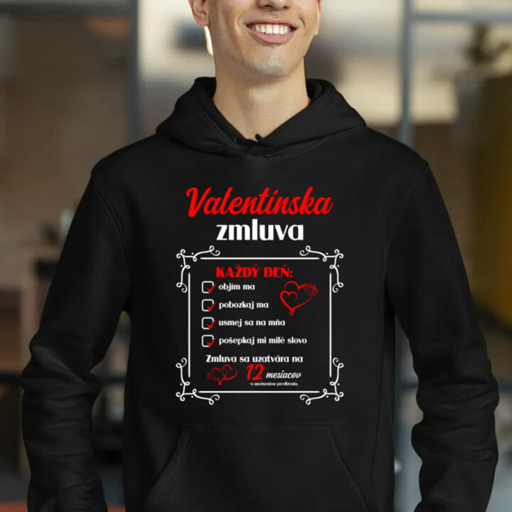 Valentínska zmluva  - pánska mikina s potlačou