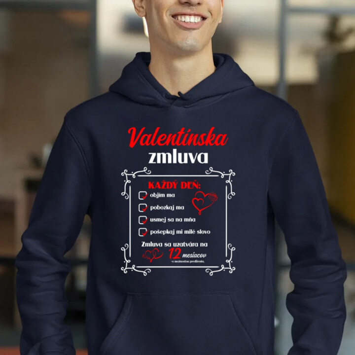 Valentínska zmluva  - pánska mikina s potlačou