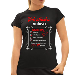 Valentínska zmluva - dámske tričko s potlačou